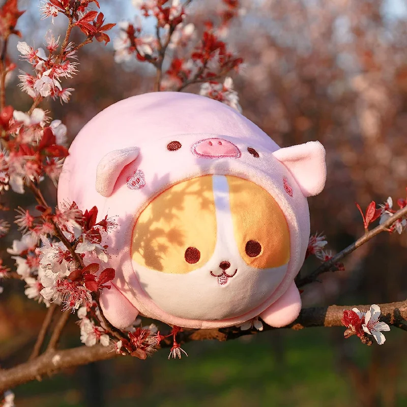 Cute Pig Corgi Plush Pillow 8in