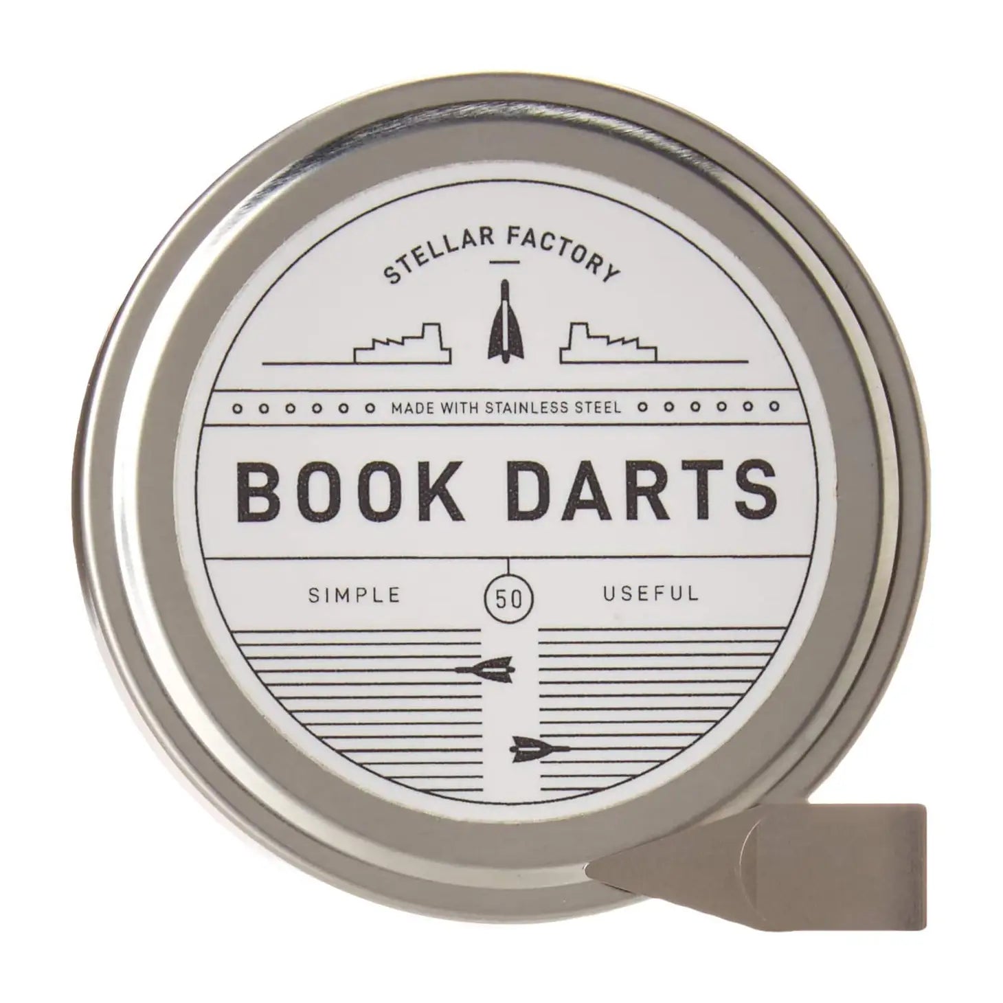 Book Darts: Stainless Steel Mini Bookmarks - Stocking Stuffer