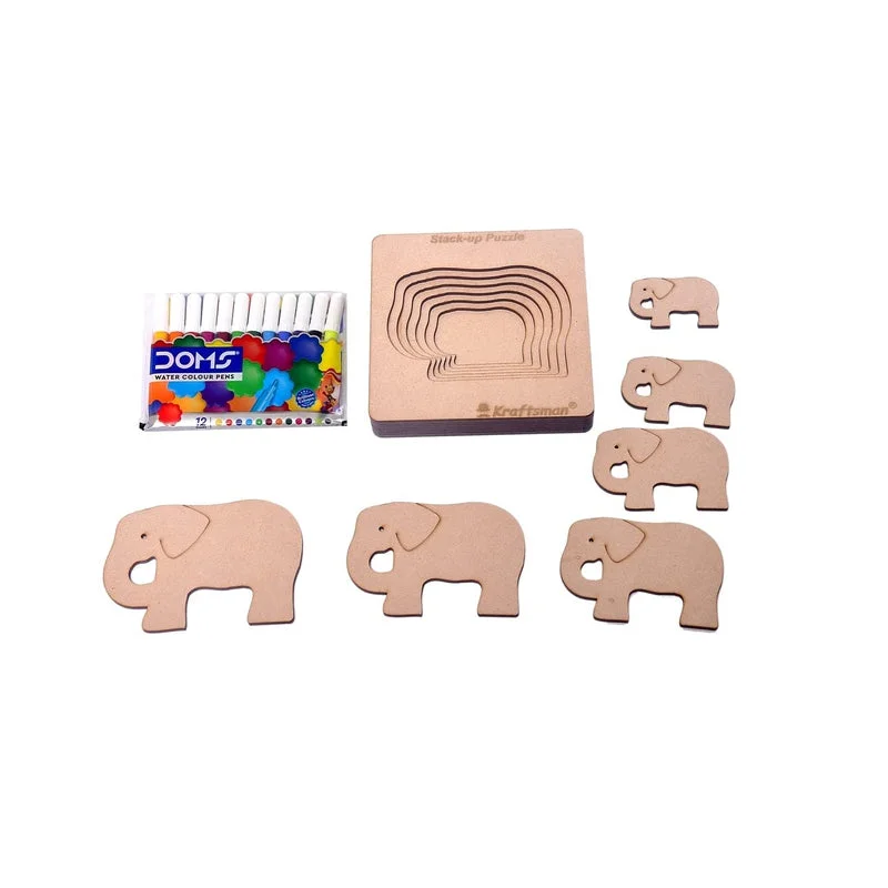 Stack up Puzzles/ Layered Puzzle Elephant Shape for Kids | Color Kit Included | (18 Pieces) Stack up Puzzles/ Layered Puzzle Elephant Shape for Kids | Color Kit Included | (18 Pieces)