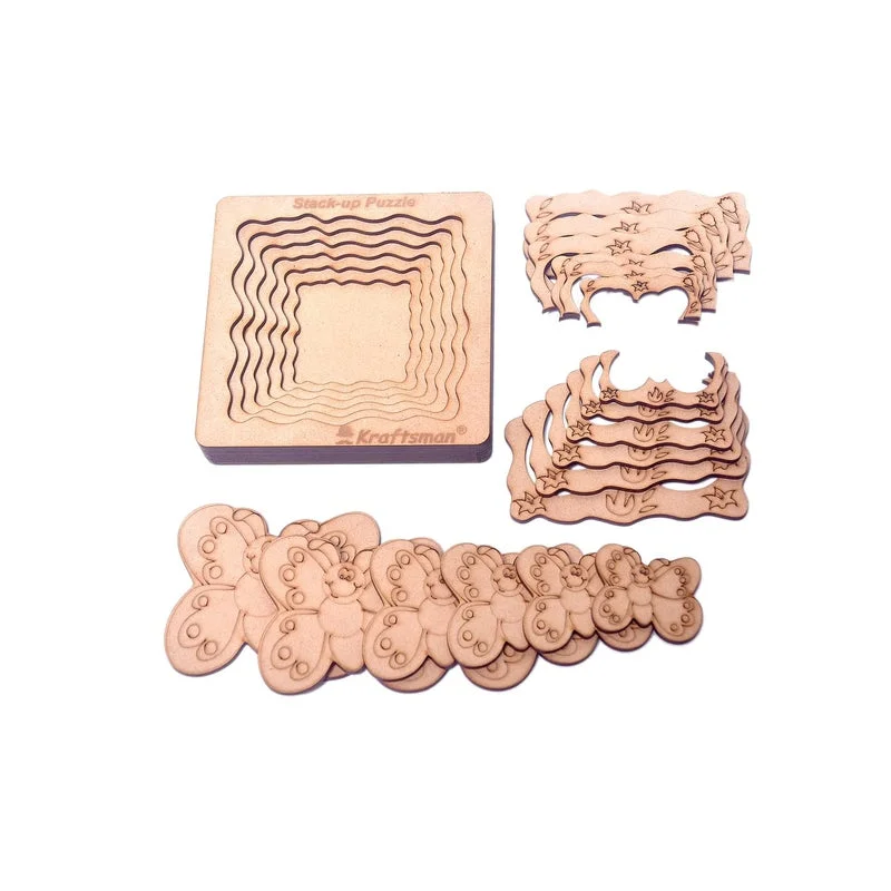 Stack up Puzzles/ Layered Puzzle Fish Shape for Kids | Color Kit Included | (6 Pieces)